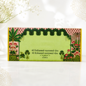 Traditional Pichwai Lotus Garden Light Green Cash Envelope